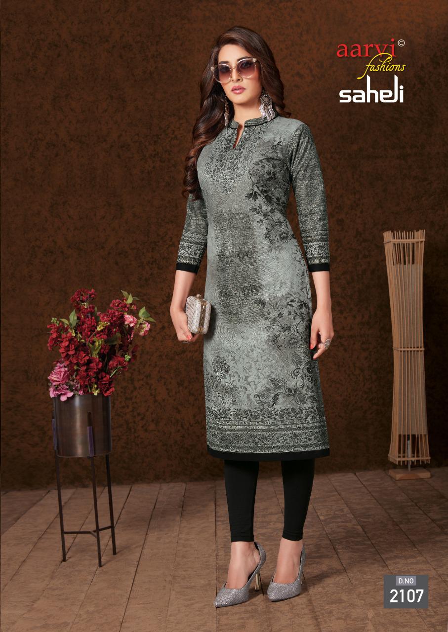 Aarvi Saheli 11 Latest Fancy Designer Cotton Printed Kurti Material